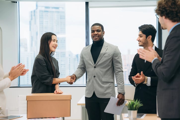 Team welcoming direct hire employee into the team