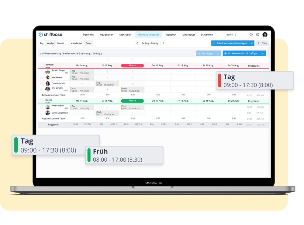 Laptop mit Minusstunden-Tracking-Software